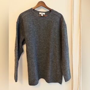 COS Charcoal Crewneck Longline Wool Sweater